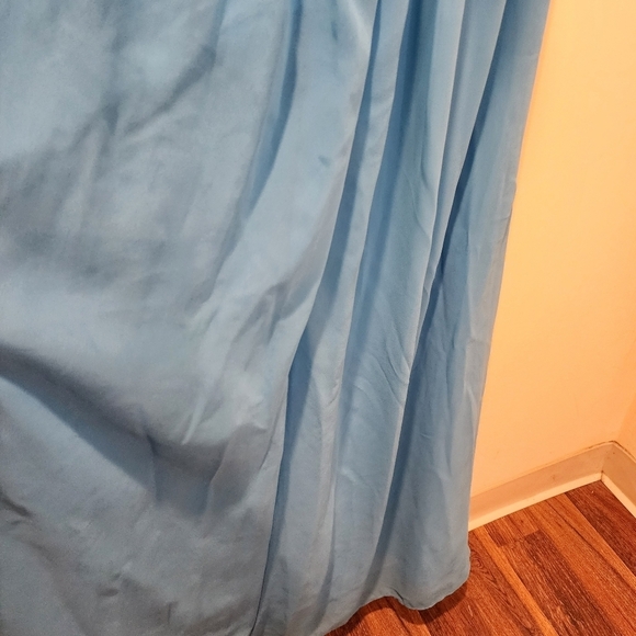 David's BRIDAL Blue Malibu Bridemaid Strapples Floor Length Wedding dress 12 - Picture 8 of 13